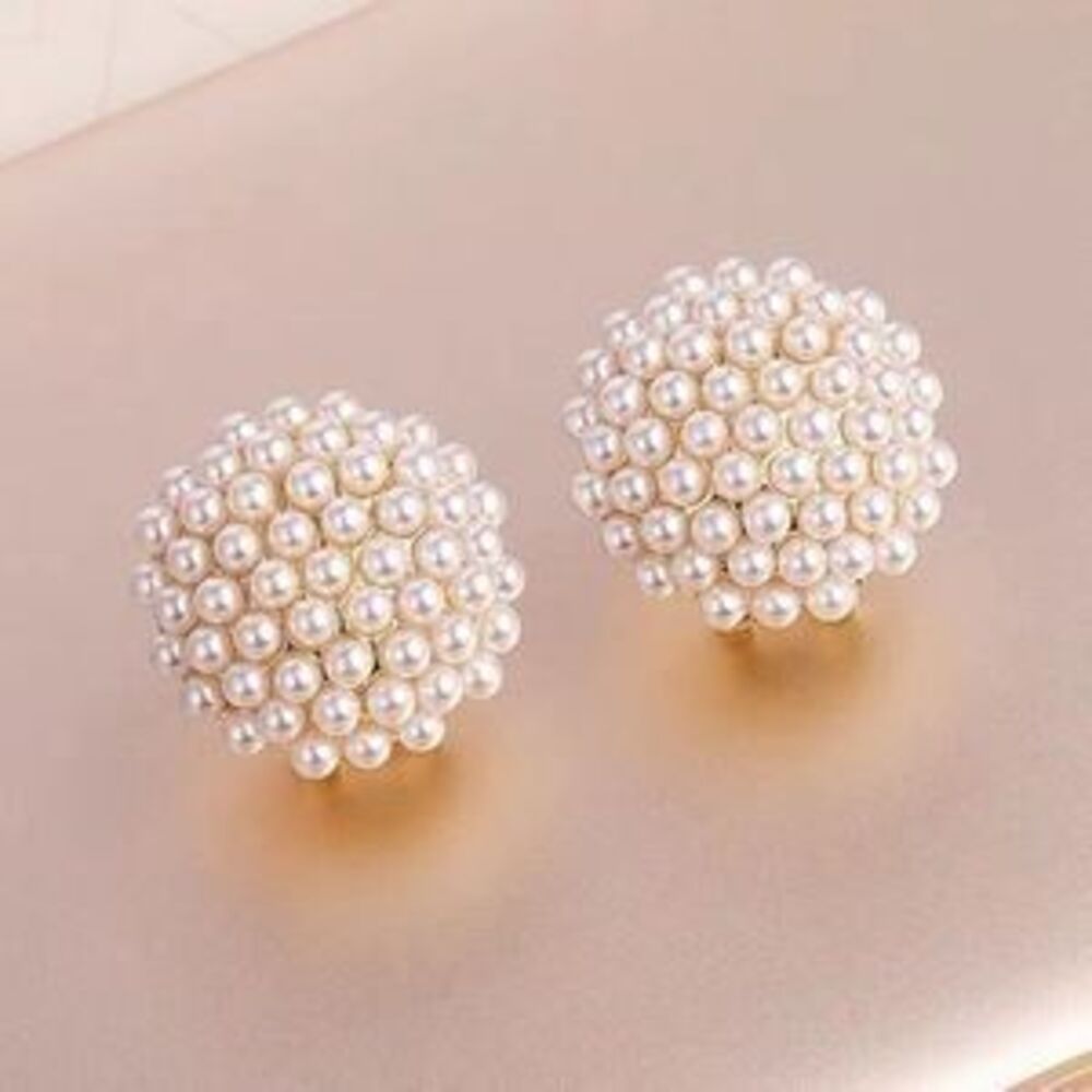 Faux Pearl 18K Gold Plated Earrings - Picture 2 of 5